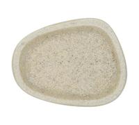 WOONEKY Bandeja de Jabón Ovalada de Piedra Resistente al Desgaste, Jabonera Práctica Color Beige Arena sin Drenaje para Baño, Soporte Porta Jabón Compacto para Manos y Ducha