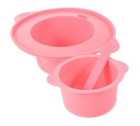 WOONEKY Bol de Silicona para Mascarillas Facial Resistente Altas Temperaturas con Capacidad de Diseño Plegable y Antiadherente Incluye Varilla Mezcladora Rosa para Depilación Reutilizable