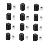 WOONEKY Bolas Rodantes Acero Inoxidable con Tapas Negras para Botellas Roll- Recambio Práctico Duradero y Ligero para Aceites Esenciales