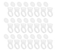 WOONEKY Bolsa de 50 Unidades de Copas de Anillo de Pigmento de Plástico, Tamaño Flexible y Cómodas para Tinta y Removedores de Pegamento en Maquillaje