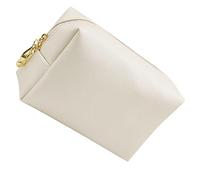 WOONEKY Bolsa de Maquillaje Cuadrada Grande Capacidad Pequeña Tamaño Cuero PU Color Dorado Caracol Mujer Juvenil Uso Viaje Cosméticos Almacenamiento Sencillo Práctico