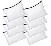 WOONEKY Bolsa de Maquillaje de Lona Cremallera 8 Piezas para Sublimación Neceser de Viaje Compacto y Práctica Bolsa para Cosméticos DIY Adecuado para Manualidades y Organización Diaria