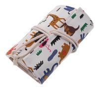 WOONEKY Bolsa Enrollable para Lápices de Lona 48 Ranuras Organizador Portátil para Bolígrafos y Lápices de Colores Estuche Resistente y Fácil de Limpiar para Estudiantes y Artistas