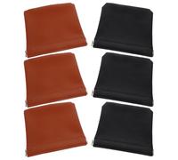 WOONEKY Bolsa Pequeña de Maquillaje Cierre Automático Organizador Portátil de PU Resistente 12X113 CM 6 Piezas 3 Negras 3 Marrón Tierra Adecuado para Cosméticos Llaves y