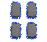 WOONEKY Borrador de Pizarra Blanca de Microfibra, Set 4 Unidades Azul Marino, Borrador Lavable para Pizarra de Vidrio y Superficies de Borrado en Seco, Útil Escolar para Limpieza Rápida