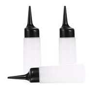 WOONEKY Botellas de Tinte Cabello 3 Piezas Talla S Envase Rellenable Plástico Transparente para Salón Aplicación de Champú y Color
