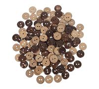 WOONEKY Botones Redondos de 15 Mm de Cáscara Natural, 2 Agujeros, Pack de 120 Unidades para Costura, Manualidades, Ropa, Zapatos, Sombreros y Bolsos