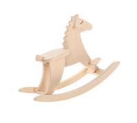 WOONEKY Caballito Balancín en Miniatura 1:12 de Madera para Casa de Muñecas, DIY Pintable, Adorno Decorativo y Apoyo para Fotos