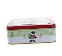 WOONEKY Caja De Almacenamiento Para Cuadrada De Hojalata Con Lámina Transparente Caja Para Regalo y Decoración Navideña Resistente y Duradera