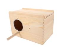 WOONEKY Caja de Cría para de Madera con Perchero Colgante Nido Espacioso para Cría de Periquitos Inseparables y Ninfas Diseño Fácil de Instalar y Limpiar