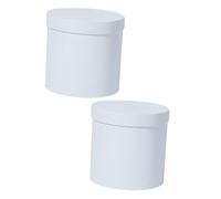 WOONEKY Caja de Flores Redonda Cilíndrica Blanca Mini Caja para Arreglos 2 Unidades Adecuado para Embalaje de Flores y Regalos San Valentín