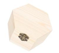 WOONEKY Caja de Madera Hexagonal sin con Tapa Abatible Joyero Organizador Vintage para Manualidades y Almacenamiento de Pequeños Objetos Estuche Multipropósito para Decoración y Regalo