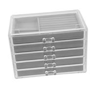 WOONEKY Caja Organizadora de Acrílico Transparente para Colección de Rocas Compartimentos Revestimiento de Terciopelo Suave para Protección Vitrina Expositora Multiuso para Cristales y