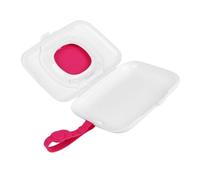 WOONEKY Caja Portátil para Toallitas Húmedas de Niña con Cinturón de Silicona Reutilizable para Cochecito y Bolsa de Pañales Contenedor Ligero para Toallitas Infantiles Exteriores y