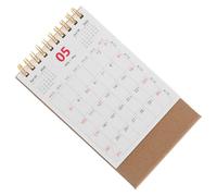 WOONEKY Calendario de Escritorio Vintage Pequeño de Papel Kraft Calendario Sobremesa Perpetuo Reutilizable para Oficina y Decoración Retro