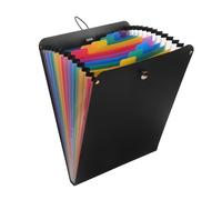 WOONEKY Carpeta Acordeón Vertical de Plástico Negro 13 Compartimentos para Documentos Tamaño A4 Organizador Expandible para Oficina y Escuela Bolsa Clasificadora Portátil para Papeles