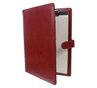 WOONEKY Carpeta Portapapeles Multifuncional A4 de Cuero Sintético Marrón de Notas Integrado, Portafolio para Oficina y Conferencias, Soporte Legal para Documentos y Recibos