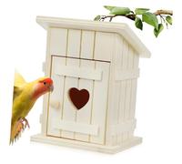 WOONEKY Casa Nido De Madera Natural para Pájaros De Jardín, 8x7x10 Cm, Sin Pintar, para Exteriores y Decoración, Refugio Seguro para Colibríes y Aves Pequeñas