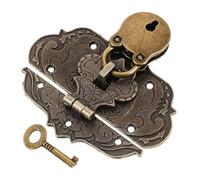 WOONEKY Cierre Joyero Vintage de Aleación con Hasp Metálico Decorativo Resistente y Fácil de Instalar para Cajas y Cofres de Madera Incluye Candado Decorativo