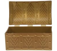 WOONEKY Cofre y Fácil de Limpiar Compacto de Plástico del Tesoro Pirata Dorado para Almacenamiento en Casa y Joyas Pequeñas