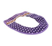 WOONEKY Cojín para Asiento de Inodoro Morado Lavable con Cinta Autoadhesiva y Gancho Funda Térmica Antideslizante para Baño y Viaje