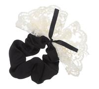 WOONEKY Coleteros de Encaje con Moño Elegante para Mujeres Scrunchies Boho Elásticos para Coletas y Peinados Versátiles Accesorios de Moda para Día