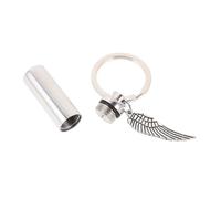 WOONEKY Colgante Urna para Cenizas de Perro Acero Inoxidable, Llavero Urna para Mascotas, Recuerdo de Cremación Pequeño y Sellado, Joyería Memorial para Perros, Obsequio Conmemorativo