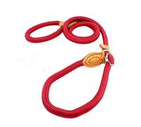 WOONEKY Correa De Entrenamiento Canino Deslizante De Nailon Rojo 1,4 Cm para Mascotas Medianas Control Manual Durable