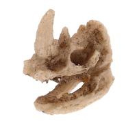 WOONEKY Cráneo De Rinoceronte Decorativo para Terrario De Reptiles Refugio De Resina Resistente, Tamaño Pequeño, para Hábitat De Ranas, Lagartos y Mascotas Pequeñas