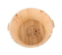 WOONEKY Cubo para Baño de Pies de Madera Maciza 21 Cm sin Pintura Bañera para Remojar Pies Infantil Multifuncional para Uso Doméstico Spa y Pedicura