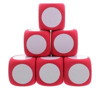 WOONEKY Dados de Espuma Borrables 6 CM, 8 Piezas, Color Rojo, Dados Gigantes Educativos para Aula, Accesorios de Aprendizaje DIY para Matemáticas y Juegos Creativos