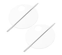 WOONEKY de Paletas de Maquillaje Herramienta Adecuado para Mezclar Base y Otros Cosméticos 2 Juegos de Acrílico Blanco con Diseño Portátil y Fácil de Usar en Salones