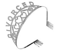 WOONEKY Diadema Barroca para Mujer para Fiesta Cristales y Aleación Ajustable Color Plata Tocado para Celebraciones Divorcio Obsequio Original