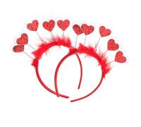 WOONEKY Diadema de Corazón Roja Lentejuelas 2 Unidades Accesorio Ligero Cabello Decoración para San Valentín Bodas y Fiestas Románticas Banda para Mujer Obsequio Aniversario