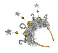 WOONEKY Diadema de Fiesta para Año 2024, Accesorio Cabello Ligero y Resistente, un Tamaño, un Broche, Adecuado para Fiestas y Festivales