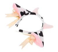 WOONEKY Diadema De Vaca Peluda Con Cascabeles Lazo y Cinta Accesorio De Disfraz Para Adultos Para Fiestas De Halloween y Cosplay
