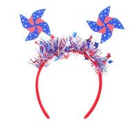 WOONEKY Diadema Del Día Independencia Forma De Molino De Viento Decoración Patriótica Cabello Para Fiestas Julio Eventos Temática Estadounidense