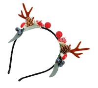 WOONEKY Diadema Navideña con Astas de Ciervo Ligeras y Decorativas para Fiesta de Navidad Accesorio de Cabello Festivo para Look Elegante y Alegre