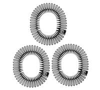 WOONEKY Diademas Elásticas Circulares de Plástico Flexible Pack de Accesorios para Cabello Control de Cabello para Buns y Trenzas y Versátiles Color Negro