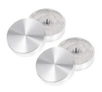 WOONEKY Discos para Mesa de Vidrio Adaptadores Circulares de Aluminio 4 Piezas Almohadillas Antideslizantes para Mesa de Centro y Escritorio Accesorios para Muebles M8 60Mm