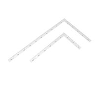 WOONEKY Escuadra Metálica L de Acero Inoxidable 90 Grados Regla Multifuncional para Carpintería 2 Piezas 300X150X18Mm 500X250X18Mm Herramienta de Medición Precisa para Bricolaje y