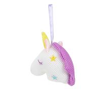 WOONEKY Esponja De Ducha Exfoliante De Malla Unicornio De Cartoon Blanca Bola De Baño Suave Para Adultos y Limpieza Profunda y Abundante