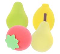 WOONEKY Esponjas De Belleza Maquillaje 4 Piezas Pequeñas Secas y Húmedas Para Base y Polvos Cosméticos Mujeres Uso Facial Frutas Variadas