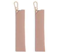 WOONEKY Estuche para Bolígrafos de Viaje 2 Piezas, Funda Doble de PU con Hebilla Colgante, Diseño de Piel Sintética Rosa con Textura de Lichi, 16x3.5 Cm, Organizador Portátil para