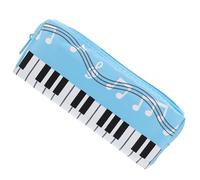 WOONEKY Estuche Pequeño para Lápices con Diseño de Teclado de Piano Bolsa de Lona Portátil para Niñas Gran Capacidad para Papelería Escolar y Accesorios Organizador