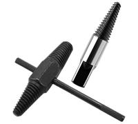 WOONEKY Extractor de Tornillos de Agua Doble Cabeza 1/2 Pulgada Herramienta para Extraer Tornillos Rotos y Comunes Metálico Resistente Barra Negra Kit para Fontanero y Reparaciones en