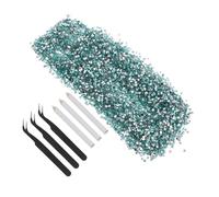 WOONEKY Gemas de Imitación de Resina Azul para Uñas y Manualidades, Brillo Intenso, 3 Paquetes de 5000 Gemas Planas para Decoración de Tazas, Botellas y Bodas