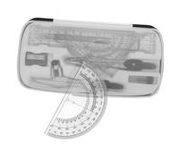 WOONEKY Geometría para Estudiantes Compás Negro con Regla Transportador y Borrador Kit de Herramientas Duradero para Dibujo Técnico y Matemáticas Útil para Tareas Escolares y Proyectos de