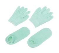 WOONEKY Guantes Hidratantes de Gel Varios estilos para Manos Secas y Agrietadas Intensivo y Lavables, Calcetines Hidratantes de Spa para Cuidado de Pies