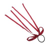 WOONEKY Hair Ties With Bowknot Sweet Satin Silk Hair Rope Elastic Ponytail Holder For Women And Versatile Wine